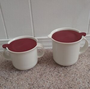 Vintage Tupperware Cup / Cream And Sugar Container Set Made In The USA